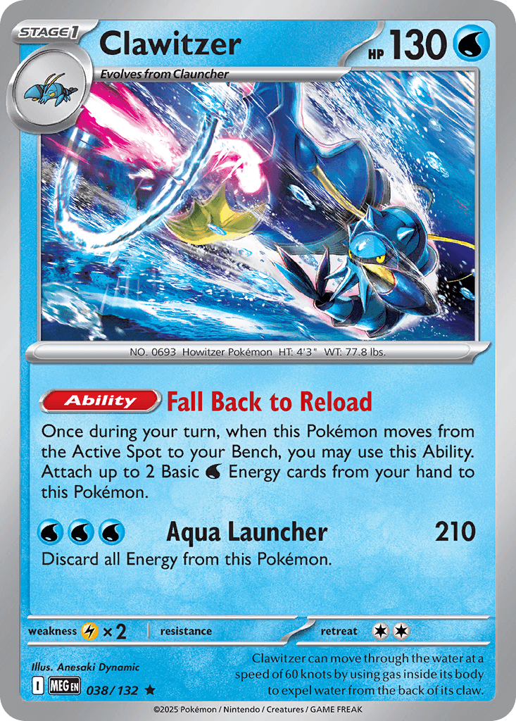 Clawitzer — Mega Evolution Pokemon card