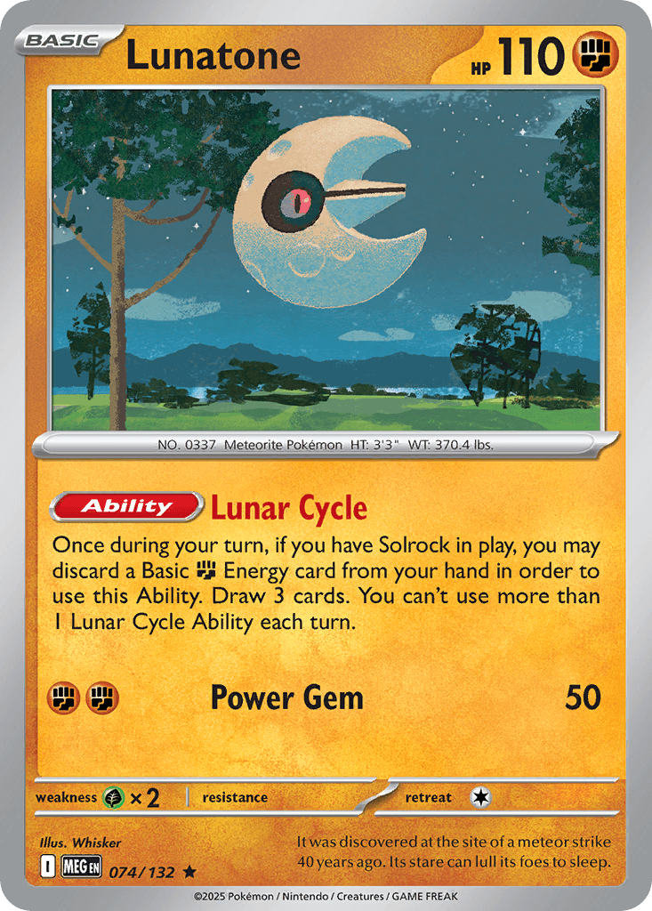 Lunatone — Mega Evolution Pokemon card