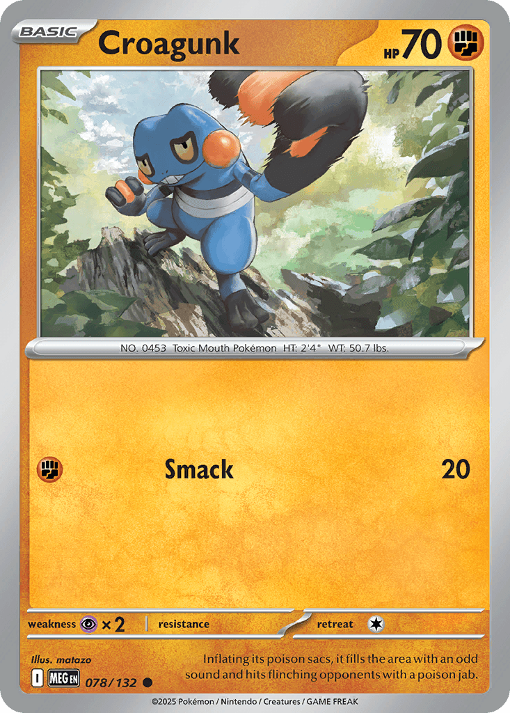 Croagunk — Mega Evolution Pokemon card
