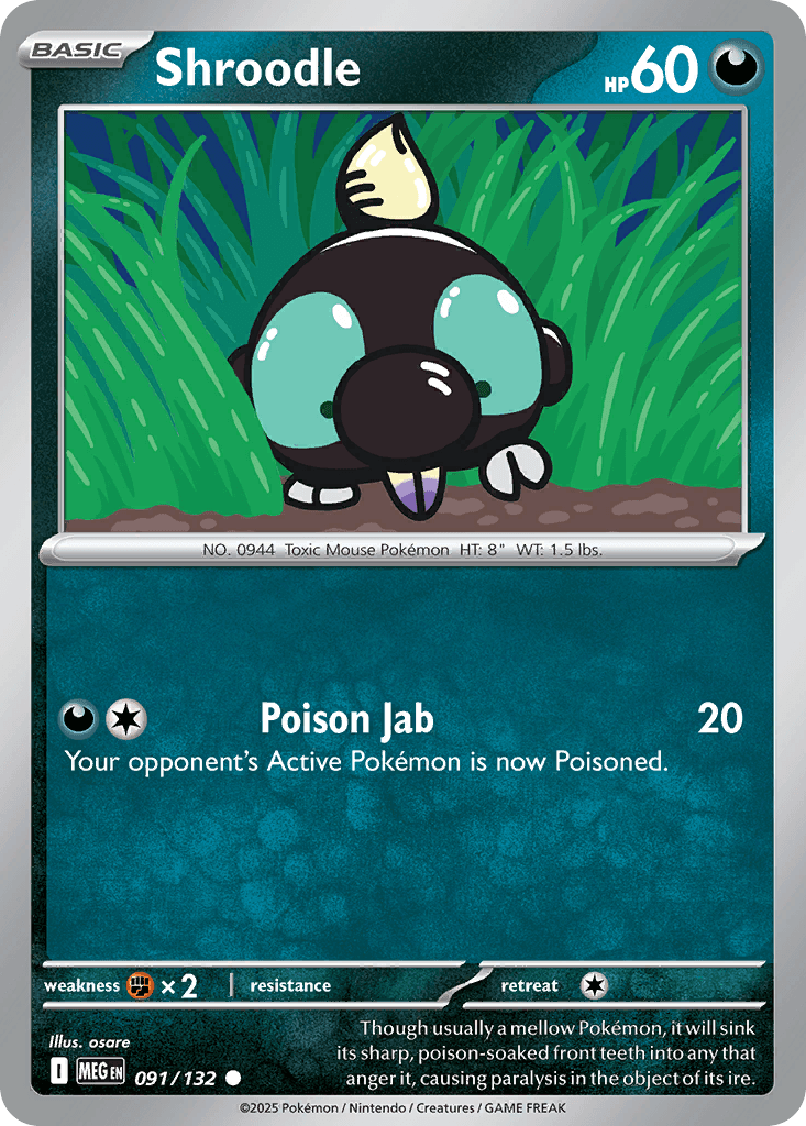 Shroodle — Mega Evolution Pokemon card