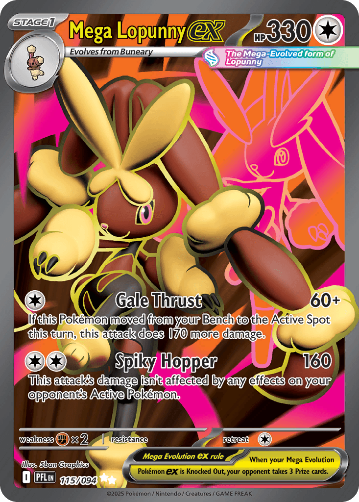 Mega Lopunny ex — Phantasmal Flames Pokemon card