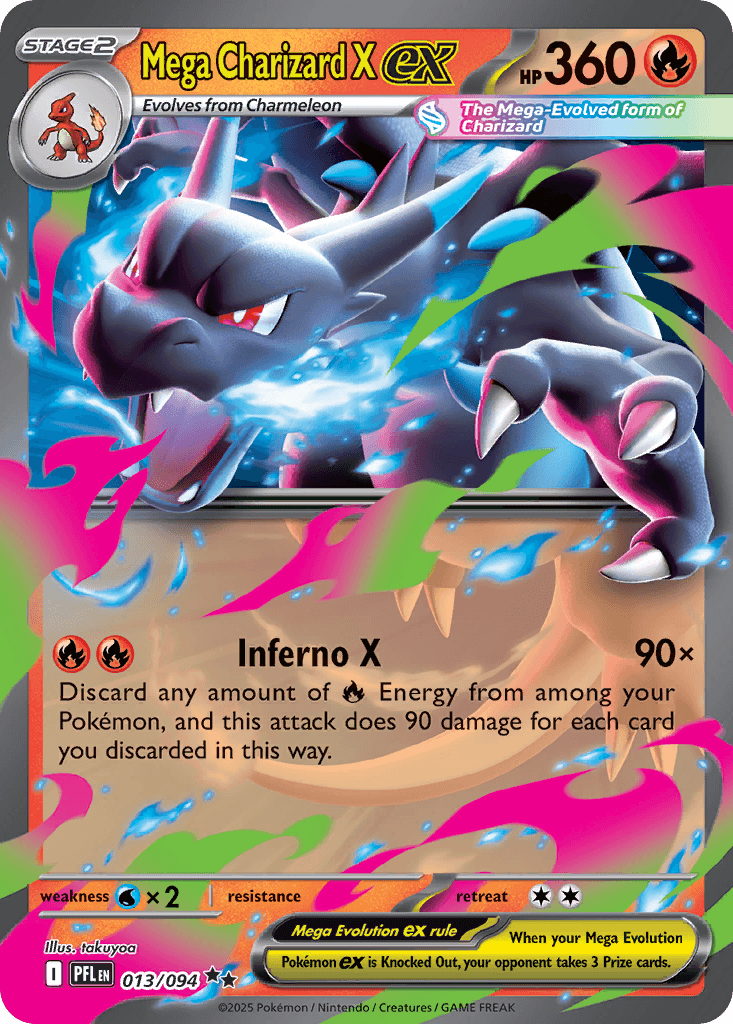 Mega Charizard X ex — Phantasmal Flames Pokemon card