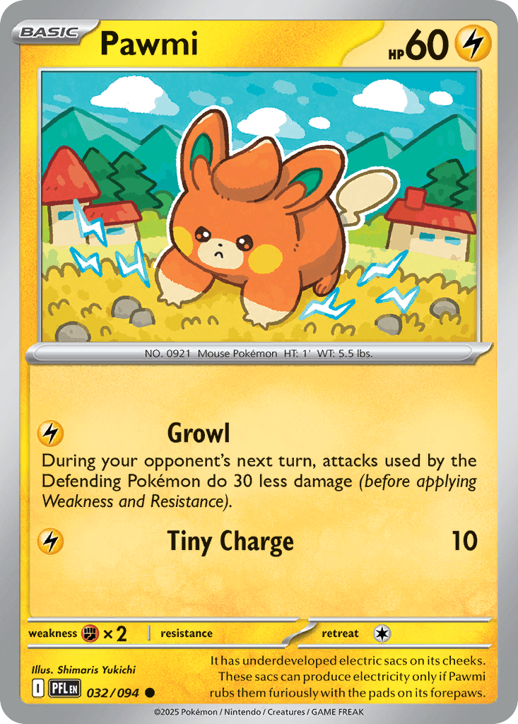Pawmi — Phantasmal Flames Pokemon card