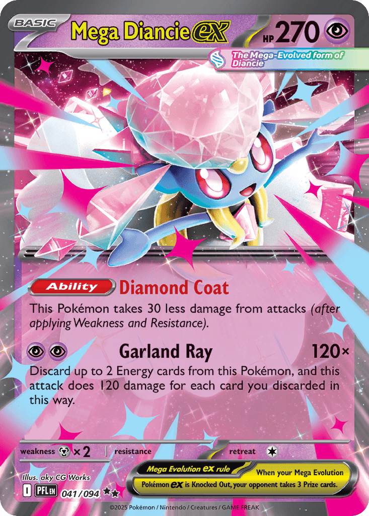 Mega Diancie ex — Phantasmal Flames Pokemon card