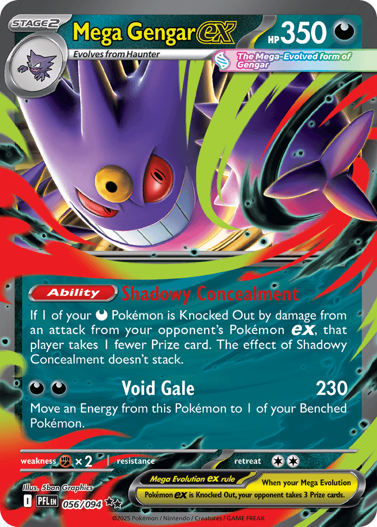 Mega Gengar ex — Phantasmal Flames Pokemon card