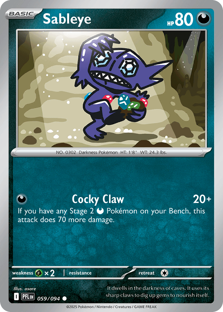 Sableye — Phantasmal Flames Pokemon card