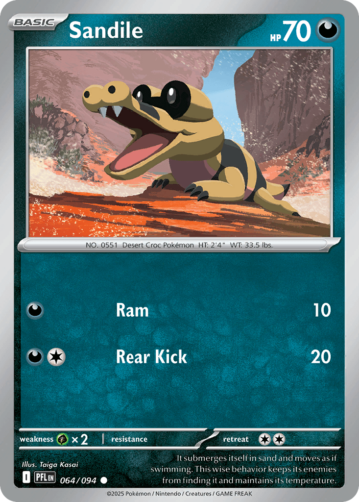 Sandile — Phantasmal Flames Pokemon card