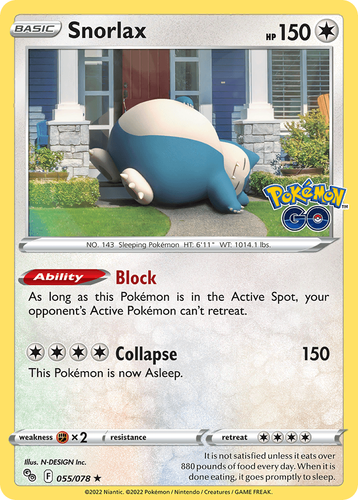 Snorlax — Pokémon GO Pokemon card