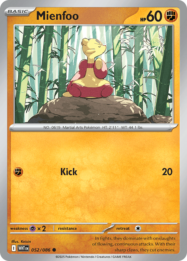 Mienfoo — White Flare Pokemon card