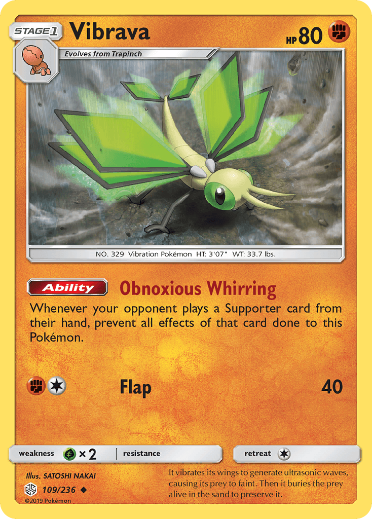 Vibrava — Cosmic Eclipse Pokemon card