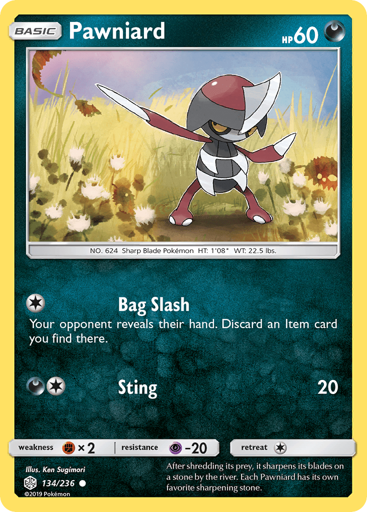 Pawniard — Cosmic Eclipse Pokemon card