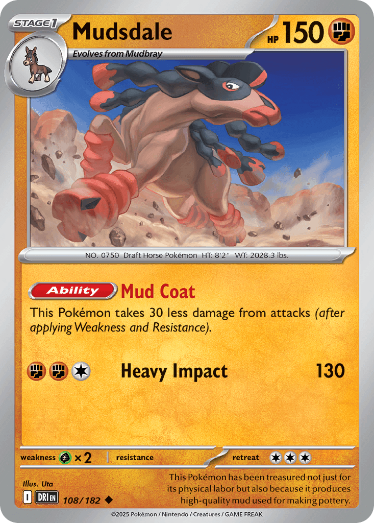 Mudsdale — Destined Rivals Pokemon card