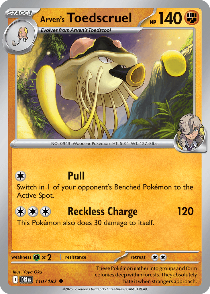 Arven's Toedscruel — Destined Rivals Pokemon card