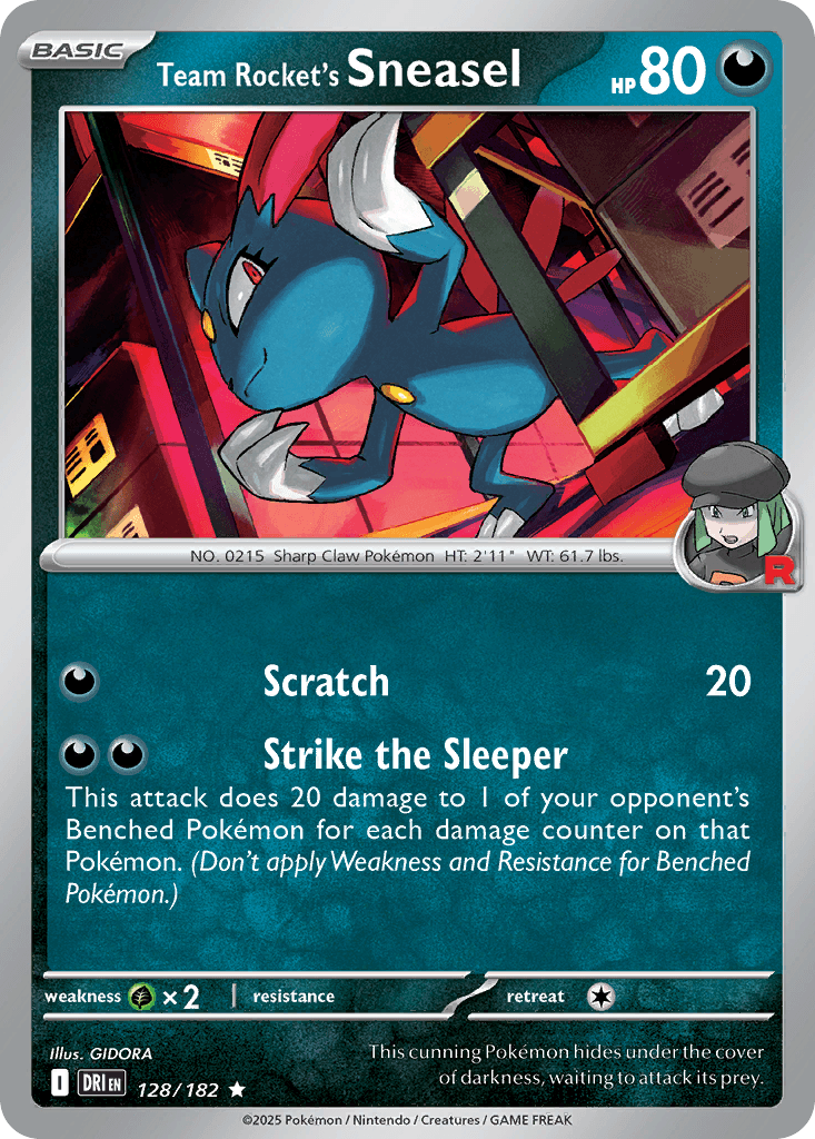 Team Rocket's Sneasel — Destined Rivals Pokemon card