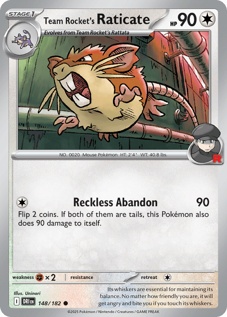 Team Rocket's Raticate — Destined Rivals Pokemon card
