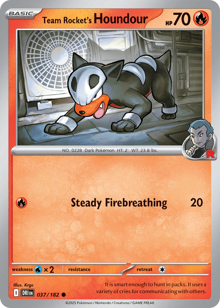 Team Rocket's Houndour — Destined Rivals Pokemon card