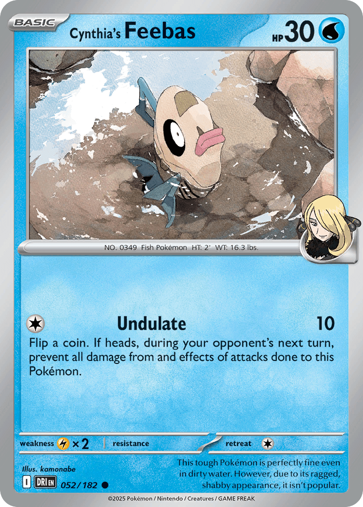 Cynthia's Feebas — Destined Rivals Pokemon card