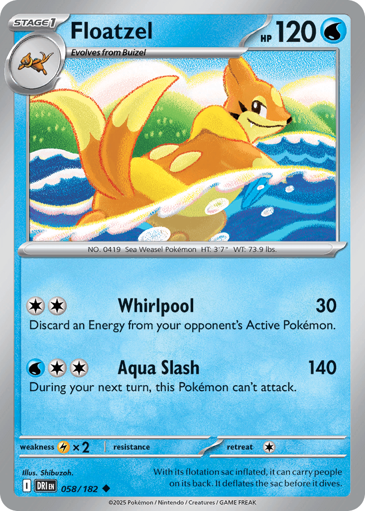 Floatzel — Destined Rivals Pokemon card