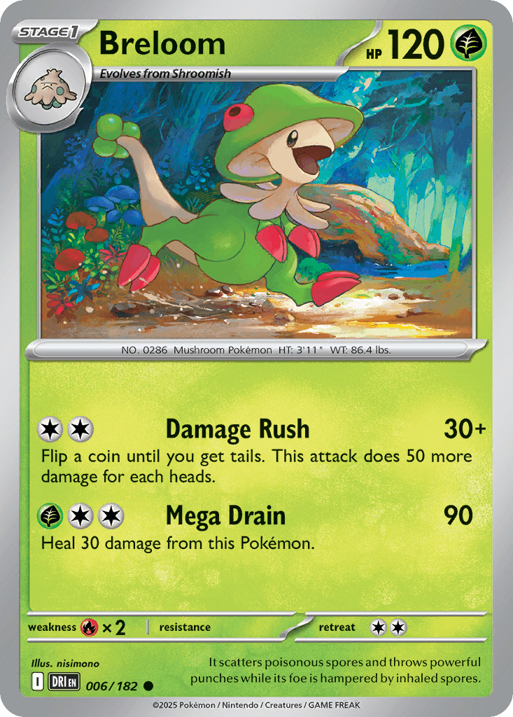 Breloom — Destined Rivals Pokemon card