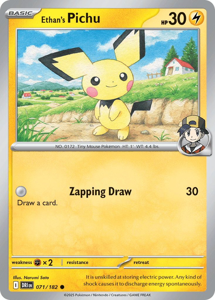 Ethan's Pichu — Destined Rivals Pokemon card