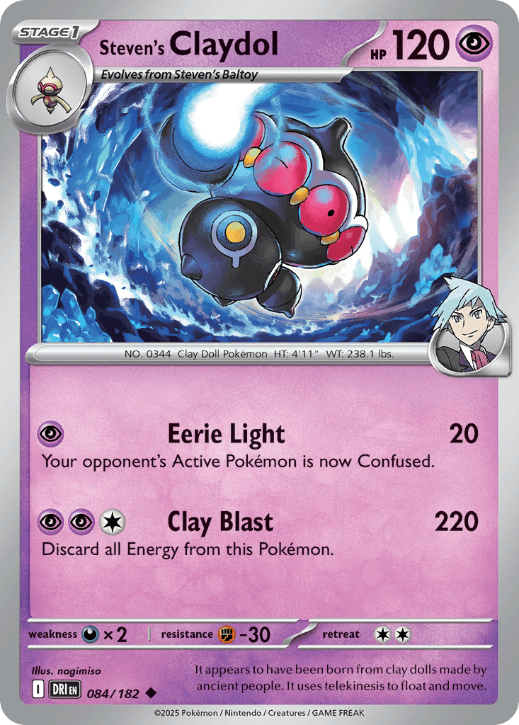 Steven's Claydol — Destined Rivals Pokemon card