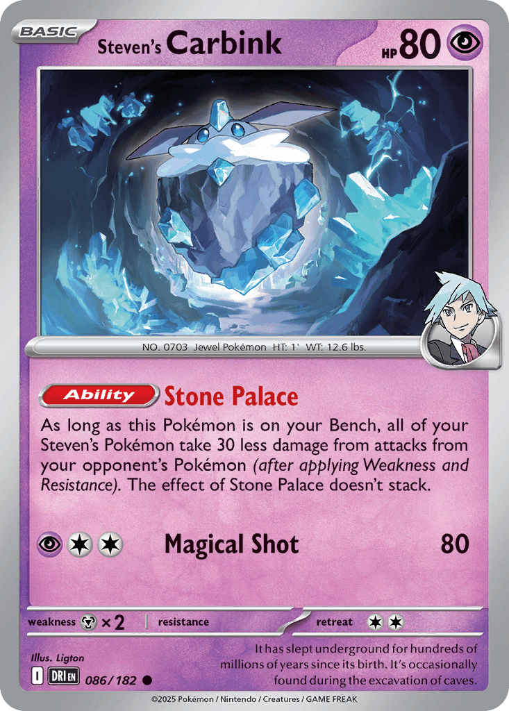 Steven's Carbink — Destined Rivals Pokemon card