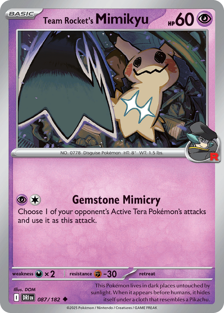 Team Rocket's Mimikyu — Destined Rivals Pokemon card