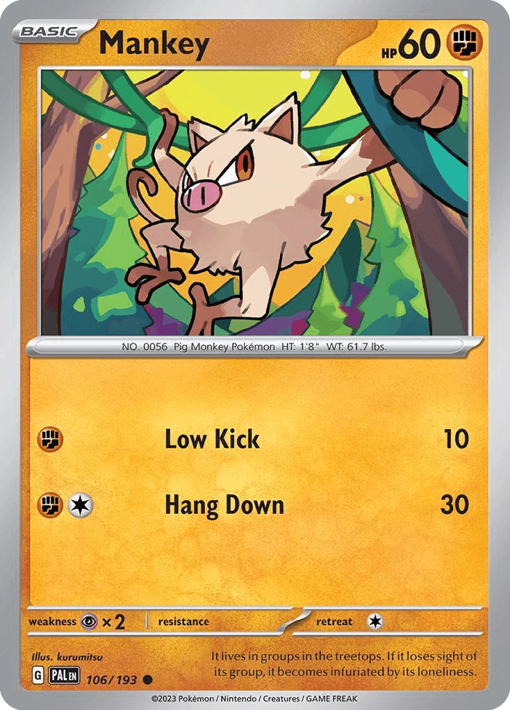Mankey — Paldea Evolved Pokemon card
