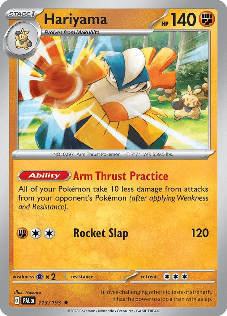 Hariyama — Paldea Evolved Pokemon card
