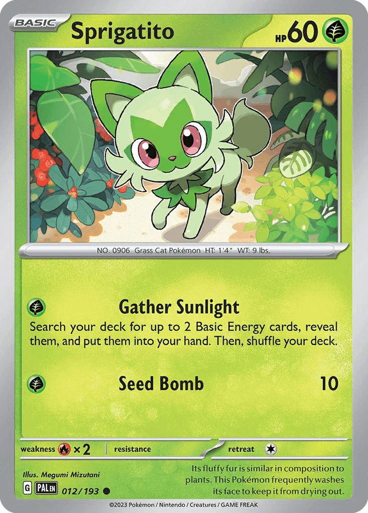 Sprigatito — Paldea Evolved Pokemon card