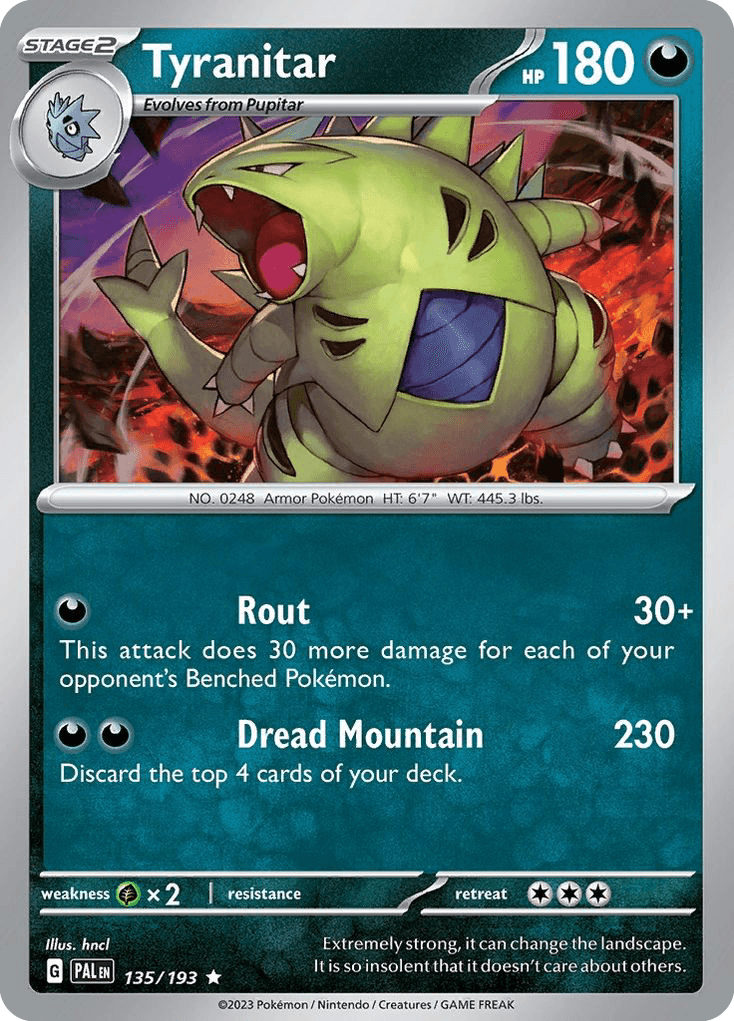 Tyranitar — Paldea Evolved Pokemon card