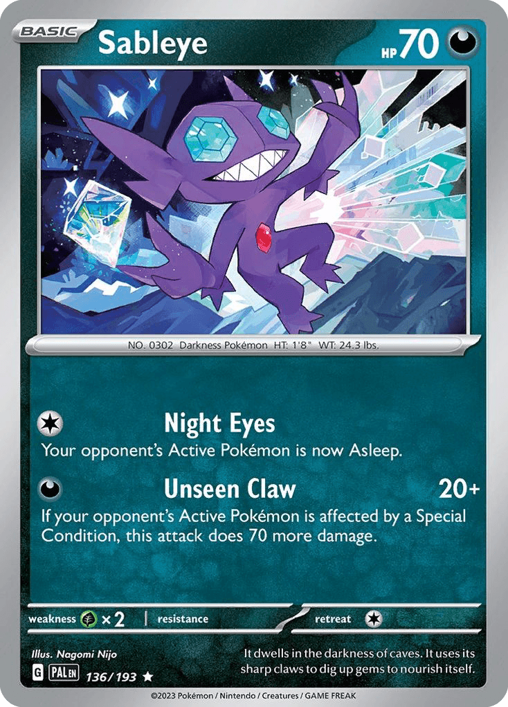 Sableye — Paldea Evolved Pokemon card