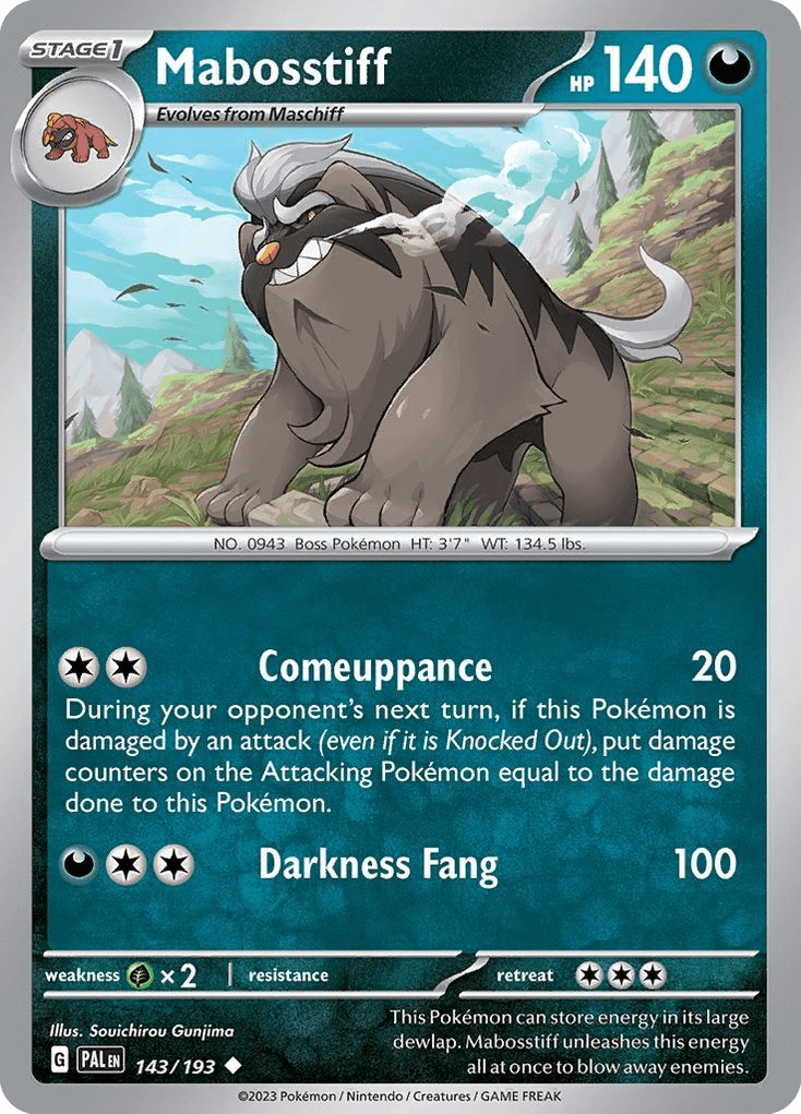 Mabosstiff — Paldea Evolved Pokemon card
