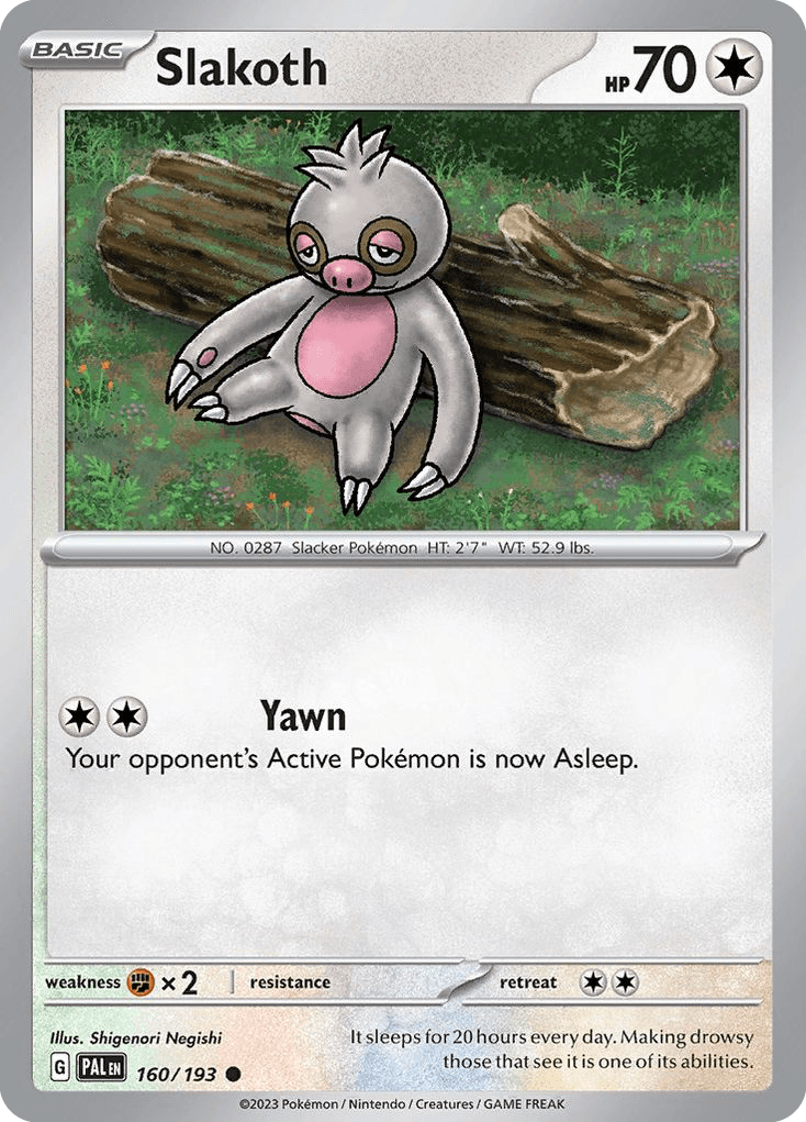 Slakoth — Paldea Evolved Pokemon card