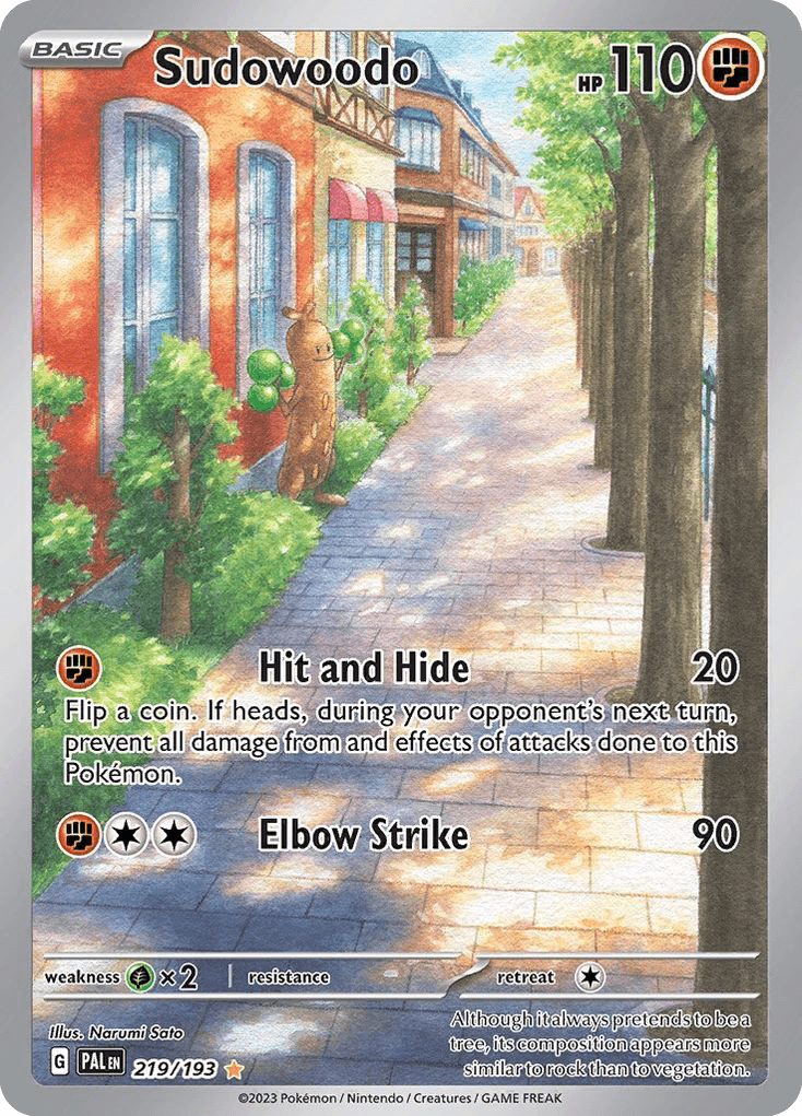 Sudowoodo — Paldea Evolved Pokemon card