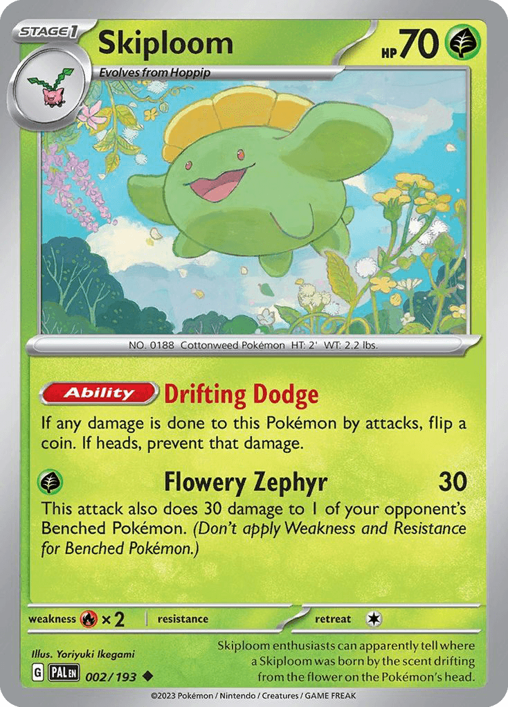 Skiploom — Paldea Evolved Pokemon card