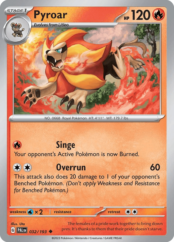 Pyroar — Paldea Evolved Pokemon card