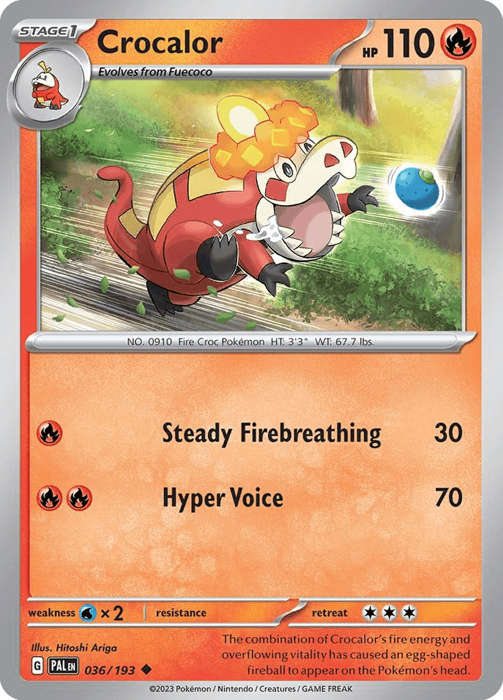 Crocalor — Paldea Evolved Pokemon card