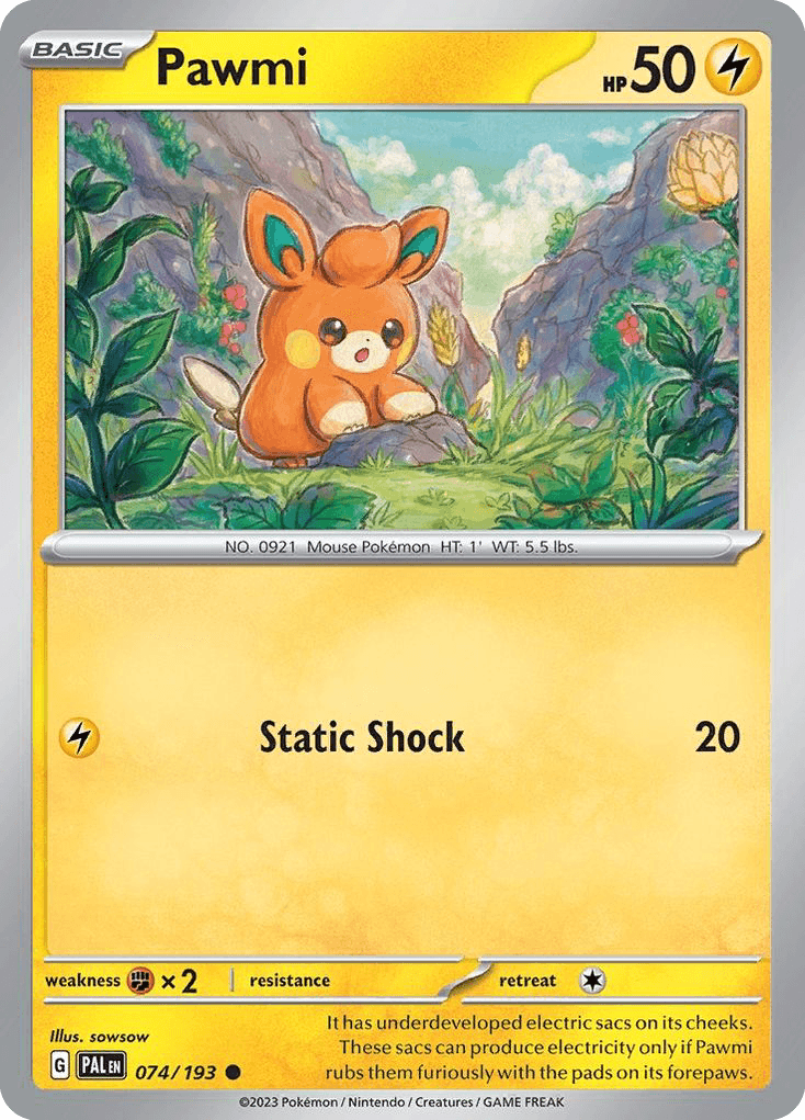 Pawmi — Paldea Evolved Pokemon card