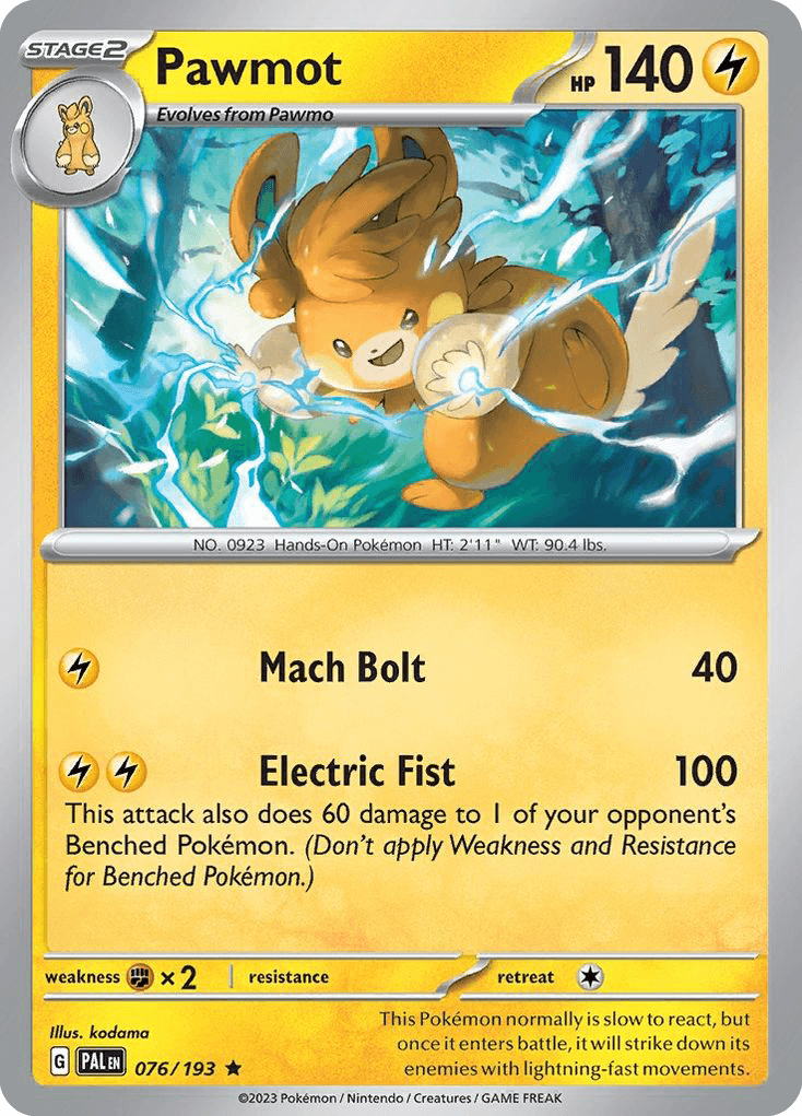 Pawmot — Paldea Evolved Pokemon card