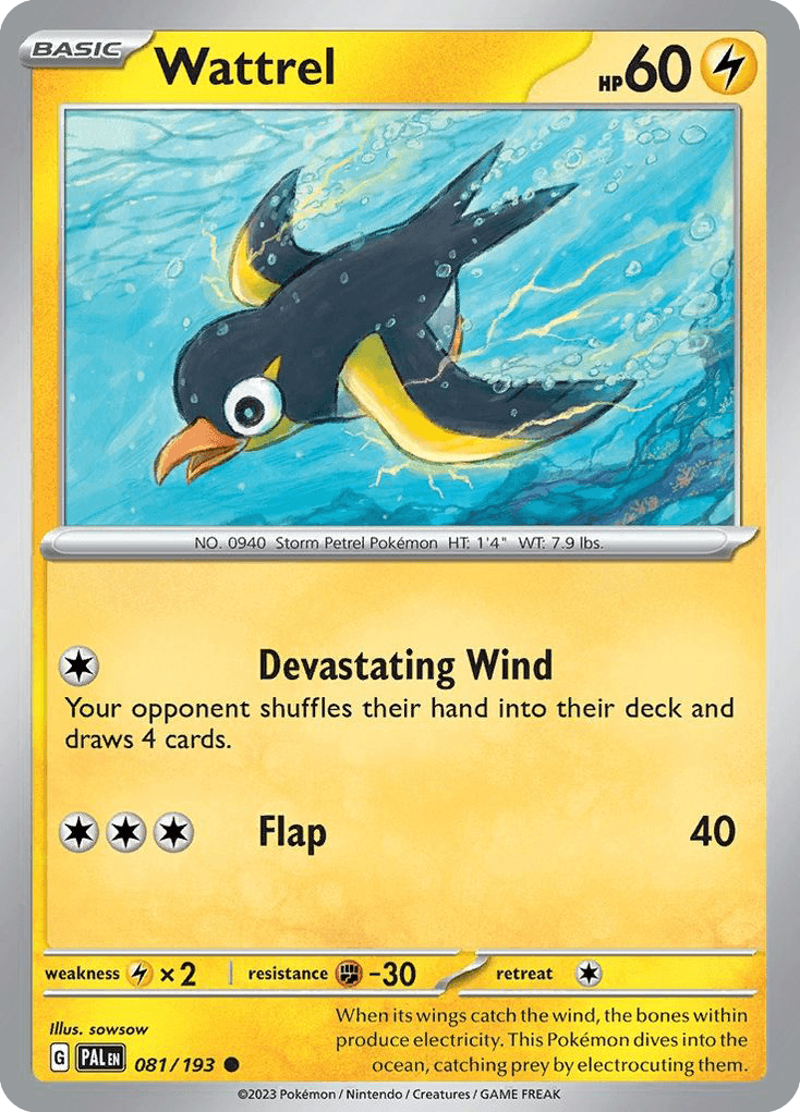 Wattrel — Paldea Evolved Pokemon card