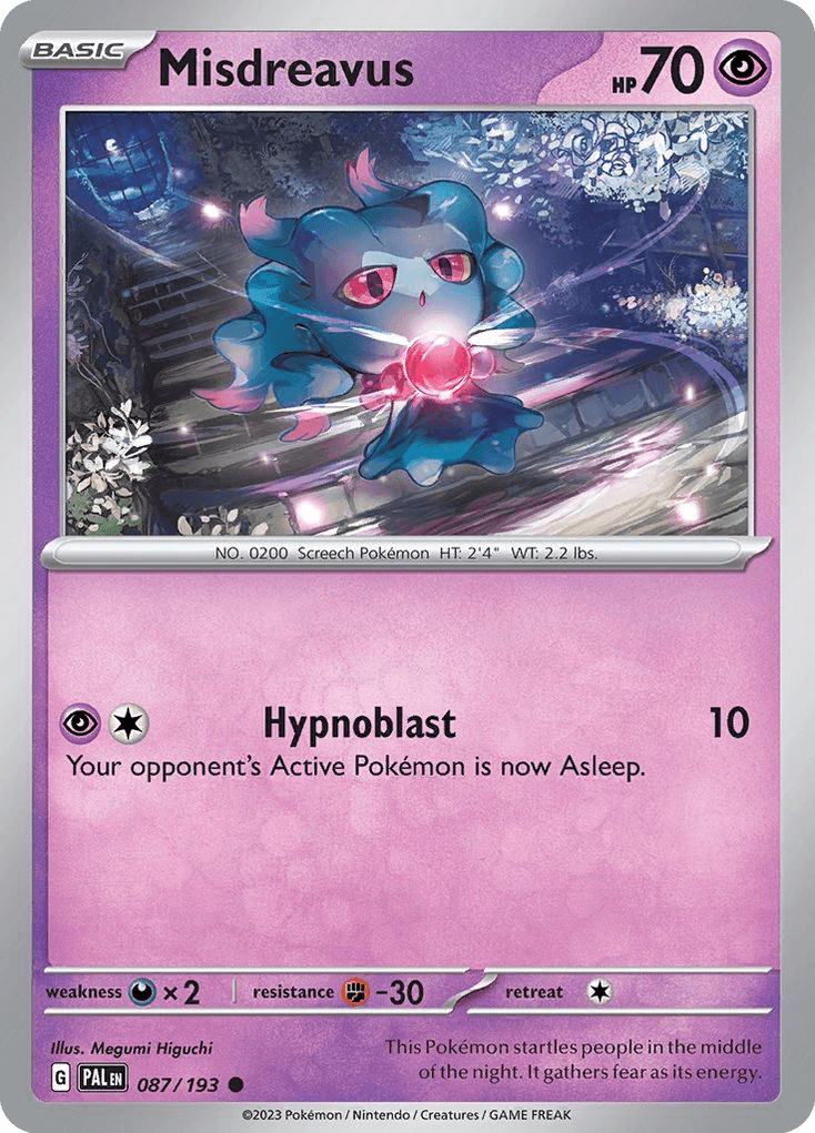 Misdreavus — Paldea Evolved Pokemon card