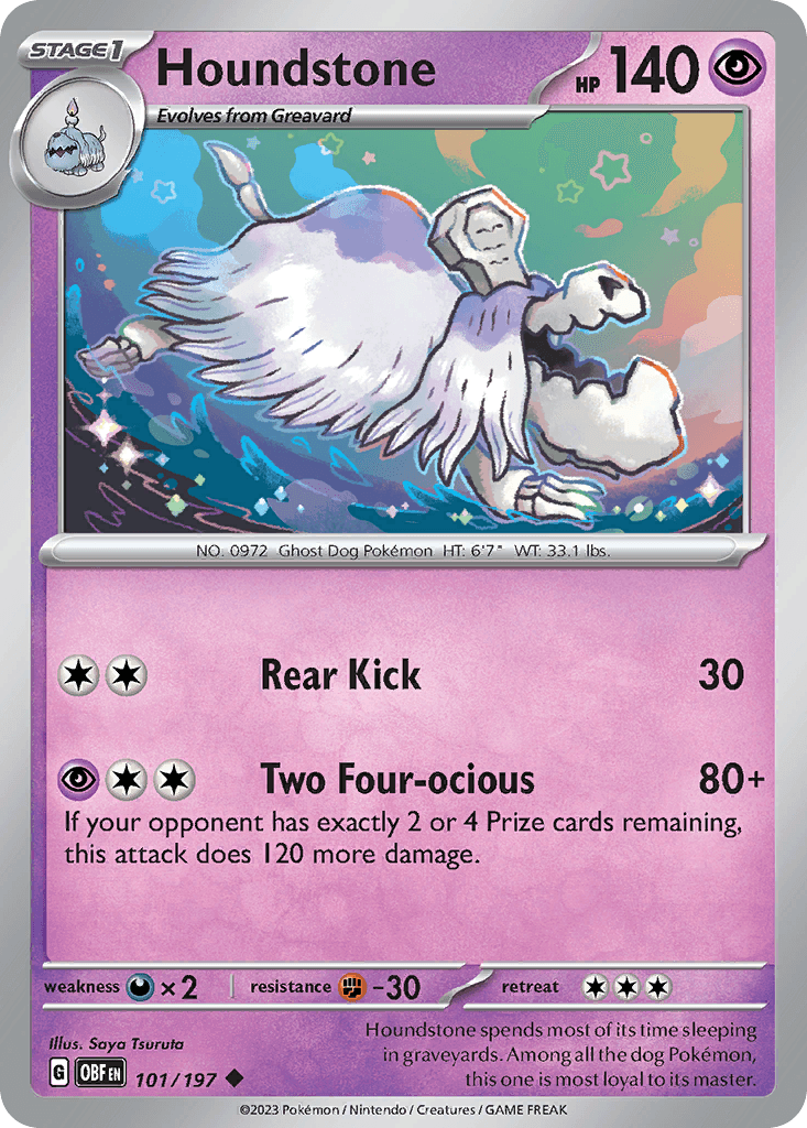Houndstone — Obsidian Flames Pokemon card