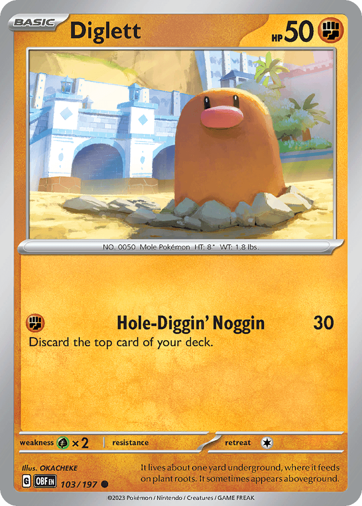 Diglett — Obsidian Flames Pokemon card