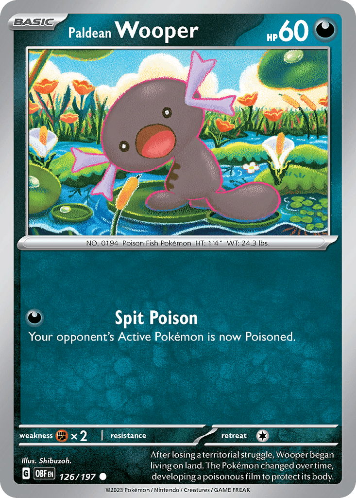 Paldean Wooper — Obsidian Flames Pokemon card