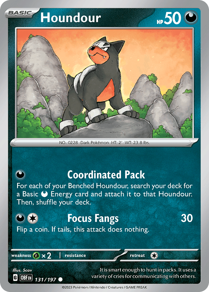 Houndour — Obsidian Flames Pokemon card