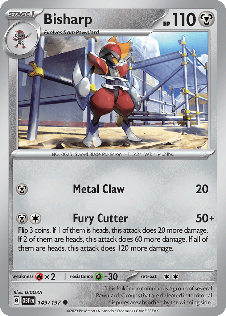 Bisharp — Obsidian Flames Pokemon card
