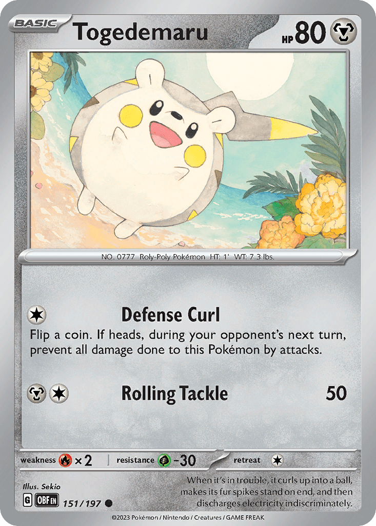 Togedemaru — Obsidian Flames Pokemon card