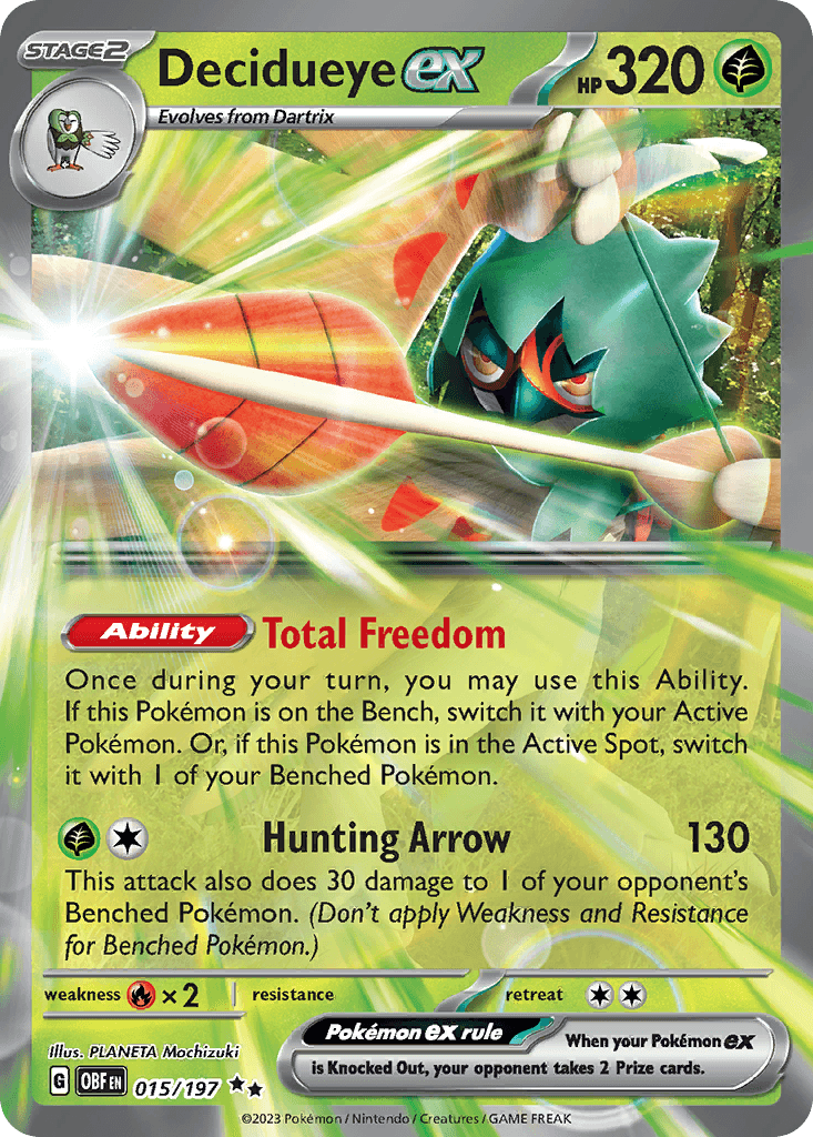 Decidueye ex — Obsidian Flames Pokemon card