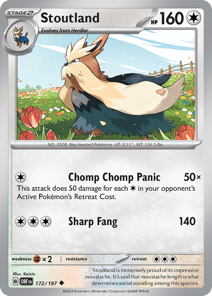 Stoutland — Obsidian Flames Pokemon card